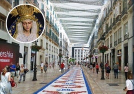 Montaje de cómo quedaría la alfombra de sal para la Dolorosa de la Paz.