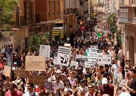 Vista de la manifestación de este pasado sábado en la capital.