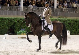 Martín Dockx, durante una prueba de esta temporada con su caballo 'Malagueño'.