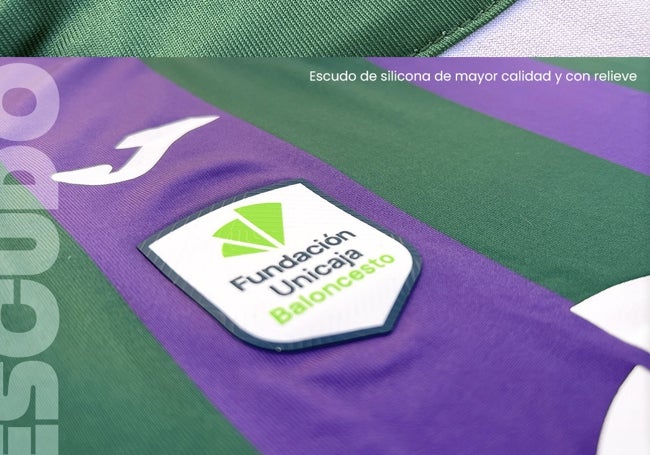 Imagen detallada de la camiseta del Unicaja.