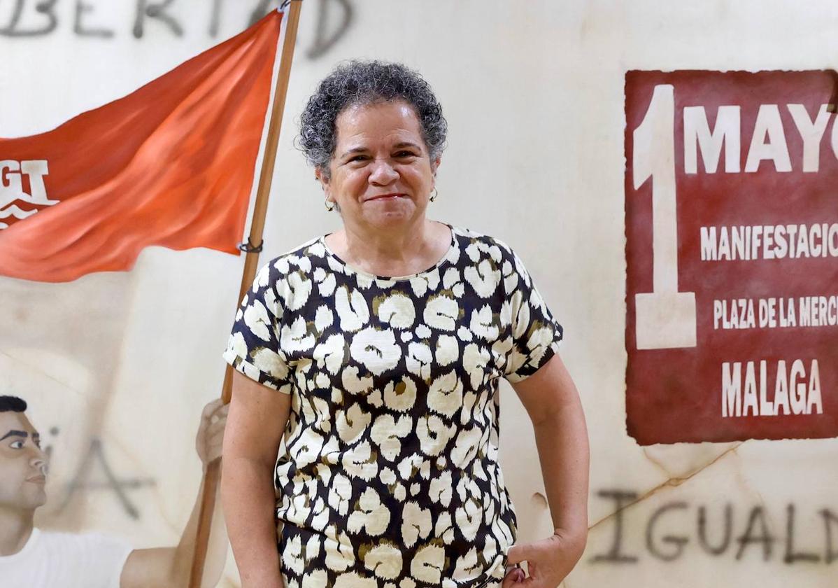 Soledad Ruiz, secretaria general de UGT en Málaga, en la sede del sindicato.