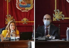 A la izquierda, la actual secretaria general, Alicia García Avilés. A la derecha, Pedro Moreno Brenes cuando ejerció de forma provisional de secretario general.