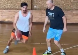 Nedovic, en una captura de un vídeo que publico en Instagram junto a su entrenador.