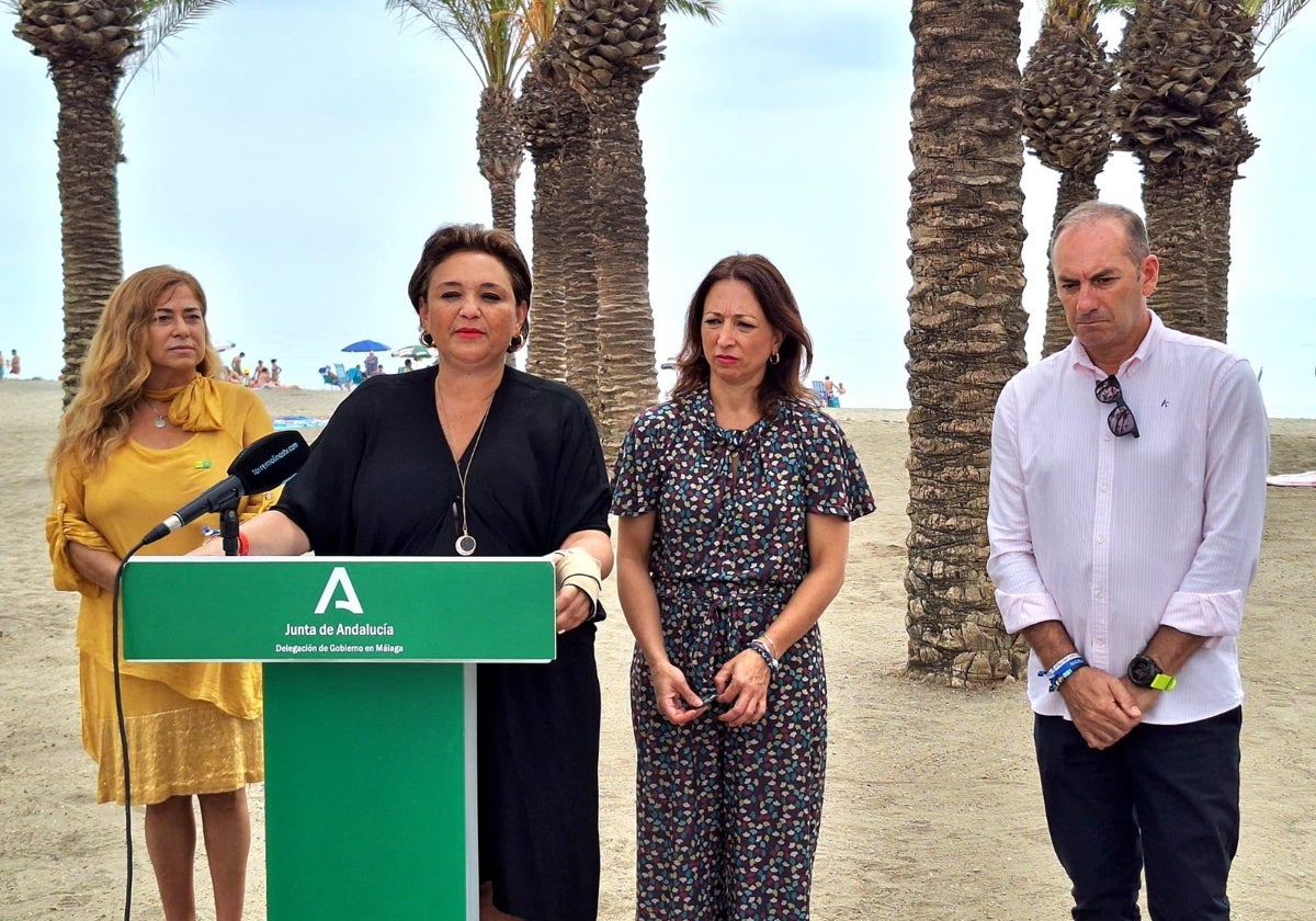 La alcaldesa de Torremolinos durante sobre prevención de ahogamientos en el que ha hecho declaraciones sobre la reunión con el Ministerio. SUR