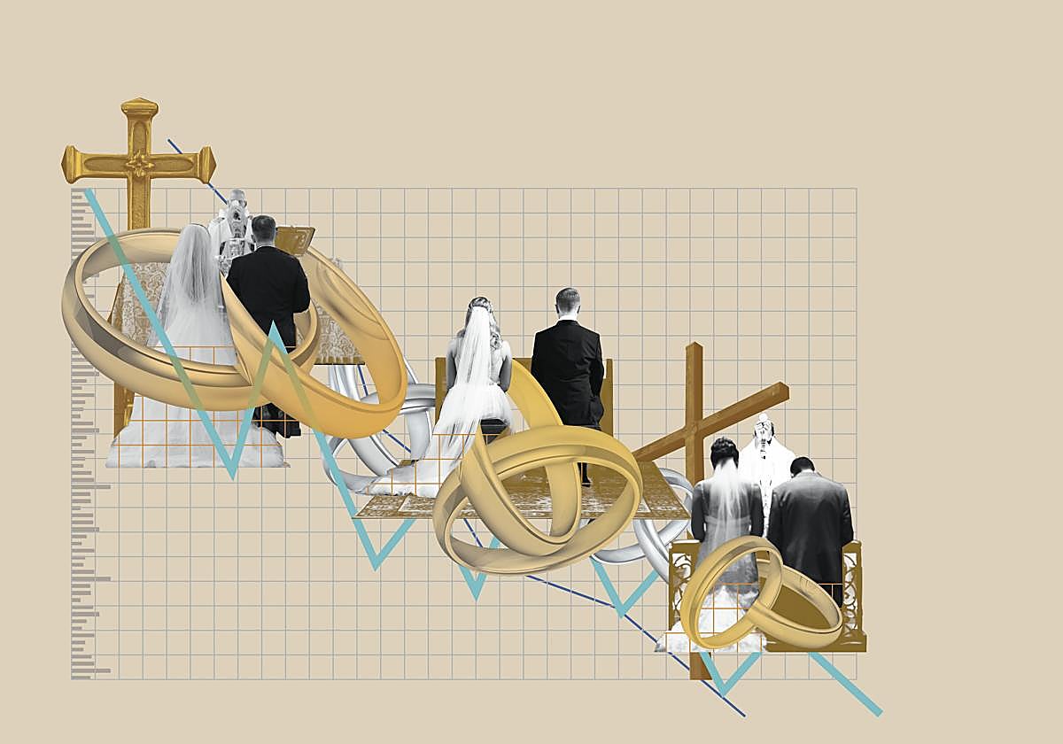 Sólo uno de cada cinco matrimonios en Málaga se celebran por la Iglesia
