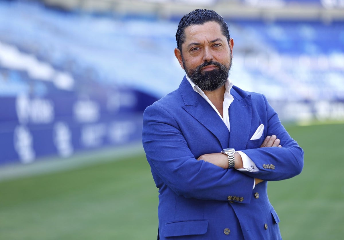 El secretario general para el Deporte de la Junta de Andalucía, José María Arrabal, en La Rosaleda.