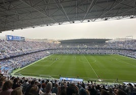 Imagen de La Rosaleda con una gran entrada en uno de los encuentros de la pasada temporada.