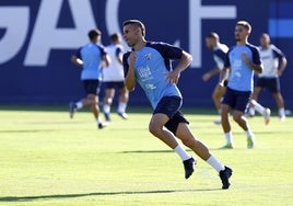 Luismo, durante un entrenamiento.