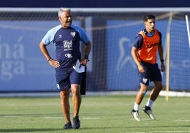 Sergio Pellicer, en un entrenamiento reciente del Málaga.