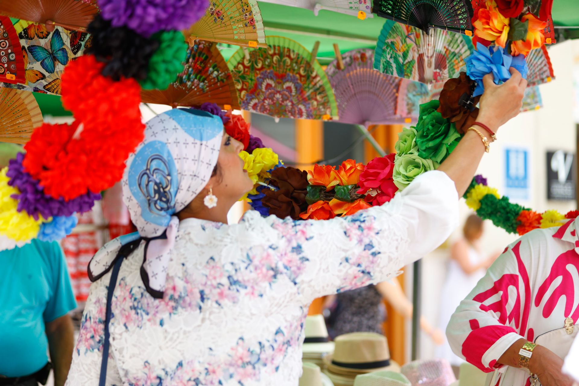 Ambiente en la Feria del centro de Málaga este martes 20 de agosto