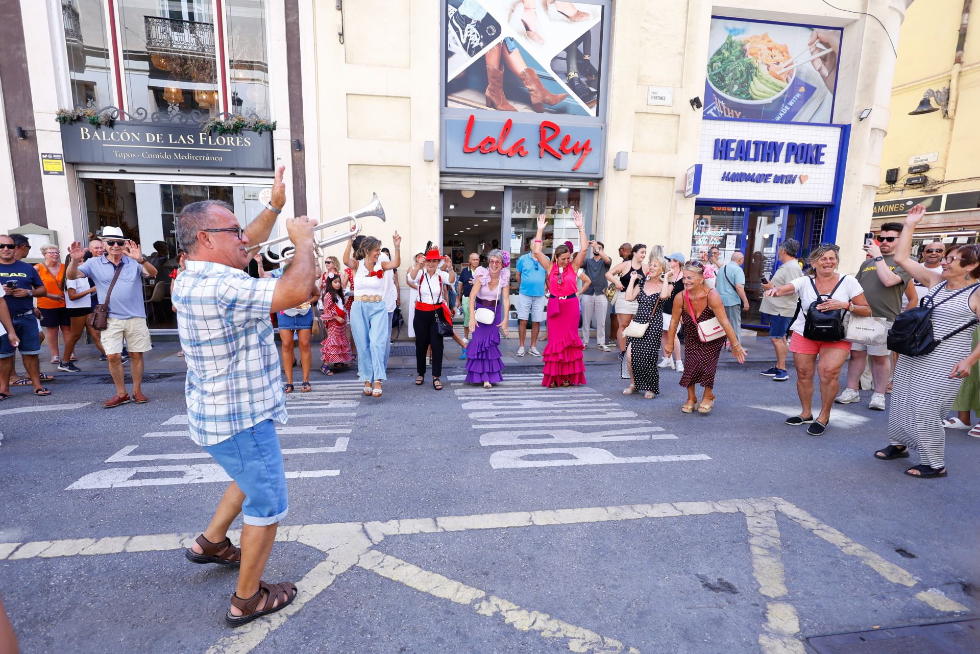 Ambiente en la Feria del centro de Málaga este martes 20 de agosto