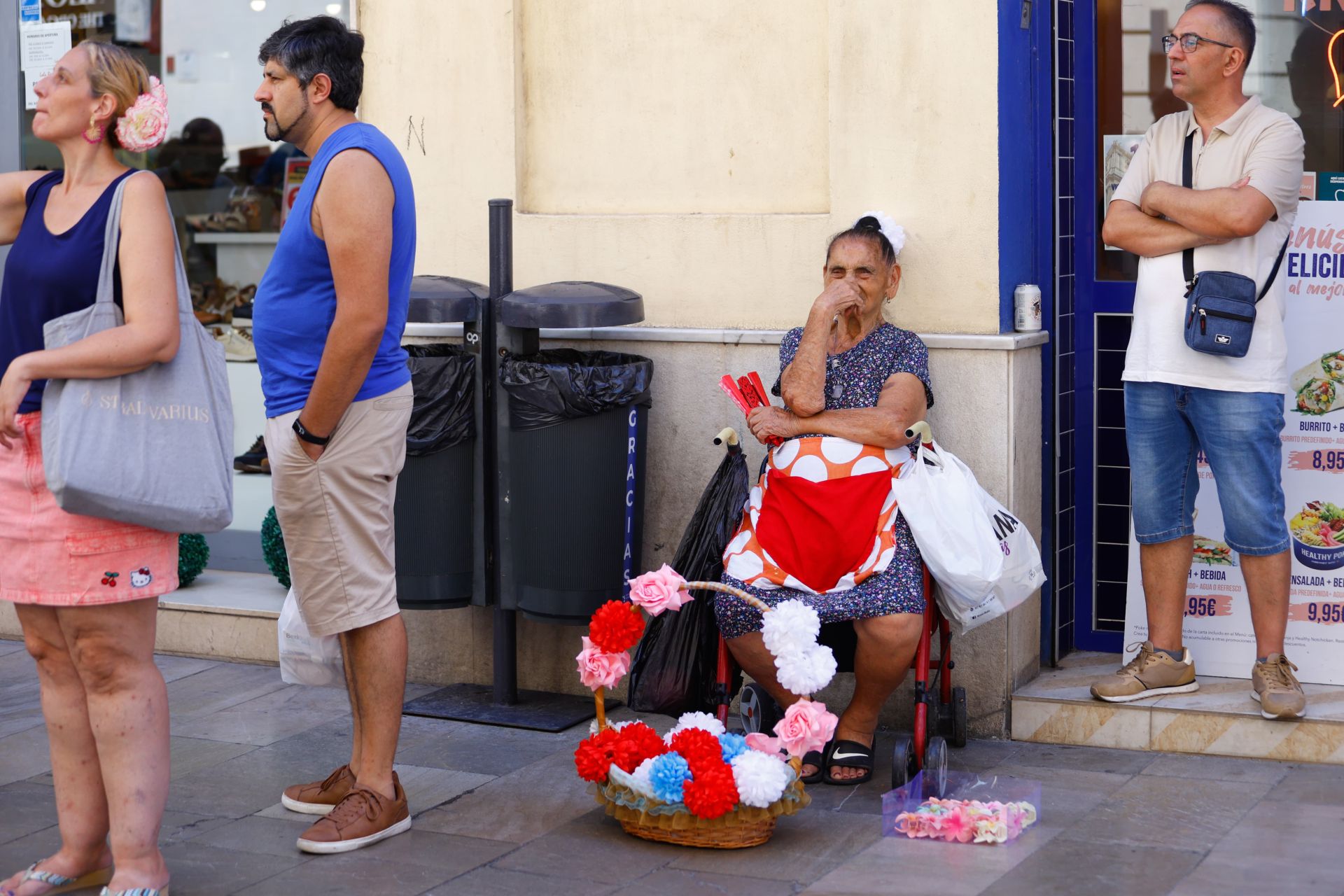 Ambiente en la Feria del centro de Málaga este martes 20 de agosto