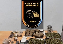 Imagen de algunas de las sustancias incautadas por la policía local.