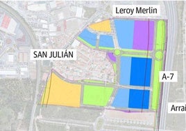 Suelos en los que se ubicará el proyecto empresarial junto a la barriada de San Julián.