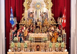 Altar conmemorativo de la Cena instalado en el templo de Santo Domingo.