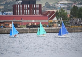 Regata de vela en la ría de Avilés.