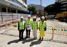 Rocío Díaz ha visitado este miércoles las obras del metro en la calle Hilera.