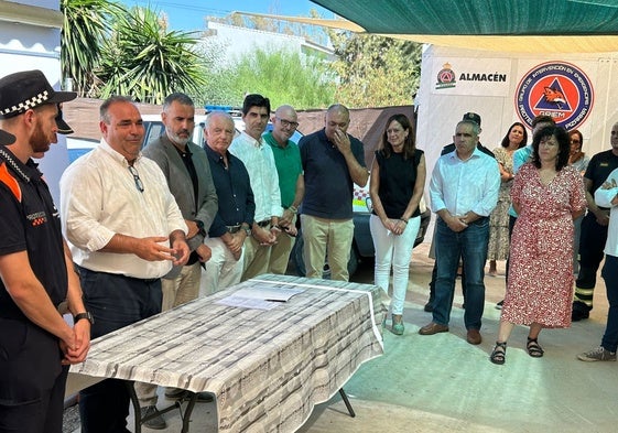Luis Rodríguez, durante la presentación del almacén de Protección Civil ubicado en Pizarra.