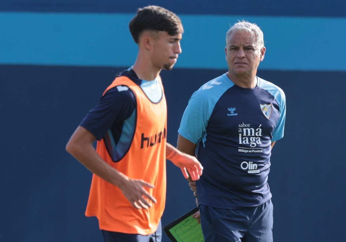 Larrubia y Pellicer, en un entrenamiento.