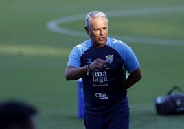 Sergio Pellicer, en un entrenamiento reciente del Málaga.