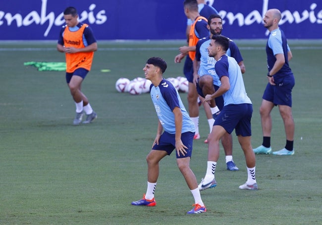 Izan Merino, en un entrenamiento.