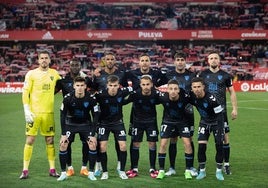 El once del Málaga en el último duelo ante el Granada en el Nuevo Los Cármenes, en la temporada 2022-23.