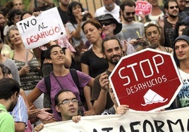 Manifestación contra los desahucios.