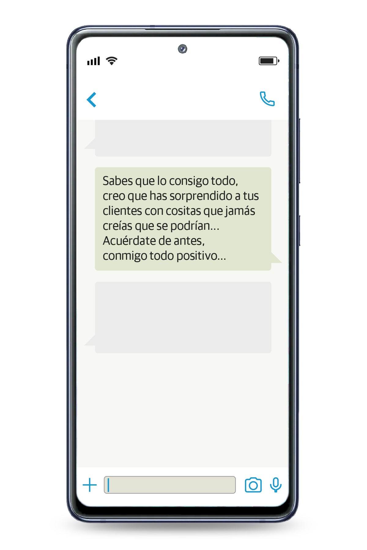 Recreación de algunos de los mensajes de J., agente ayudante de la AEAT investigado, captados en la aplicación WhatsApp instalada en un Samsung Galaxy s20.