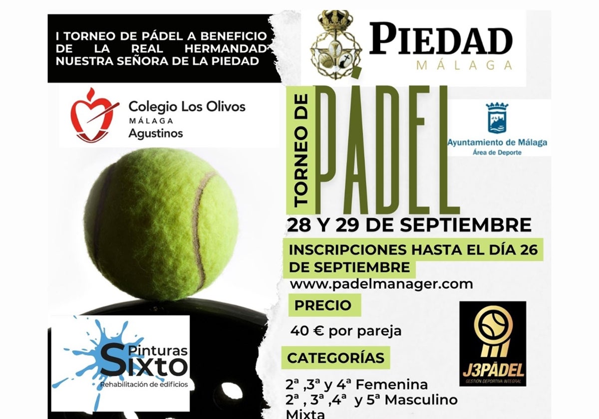 Cartel anunciador del torneo de pádel.