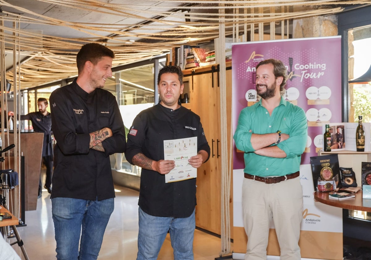 Pablo Rutllant, Diego Gallegos y Luis Gómez de las Cortinas, durante la presentación.