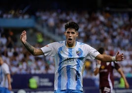 Antoñito Cordero en el partido frente al Albacete.