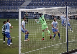 Imagen del último partido entre el Málaga y el Deportivo, durante la pandemia.