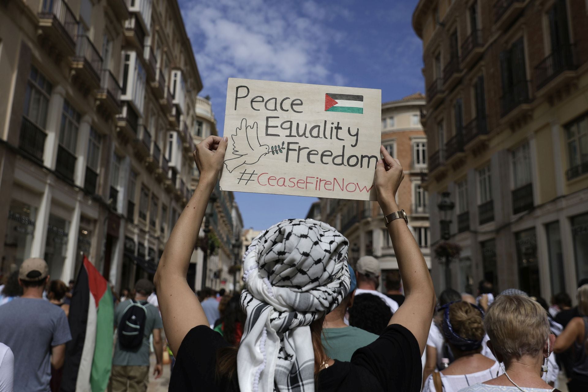 Más de mil personas salen a la calle en Málaga para pedir la paz en Palestina