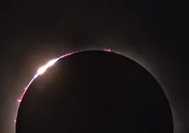 Eclipse total captado por la malagueña Blanca Troughton el pasado abril en Texas.