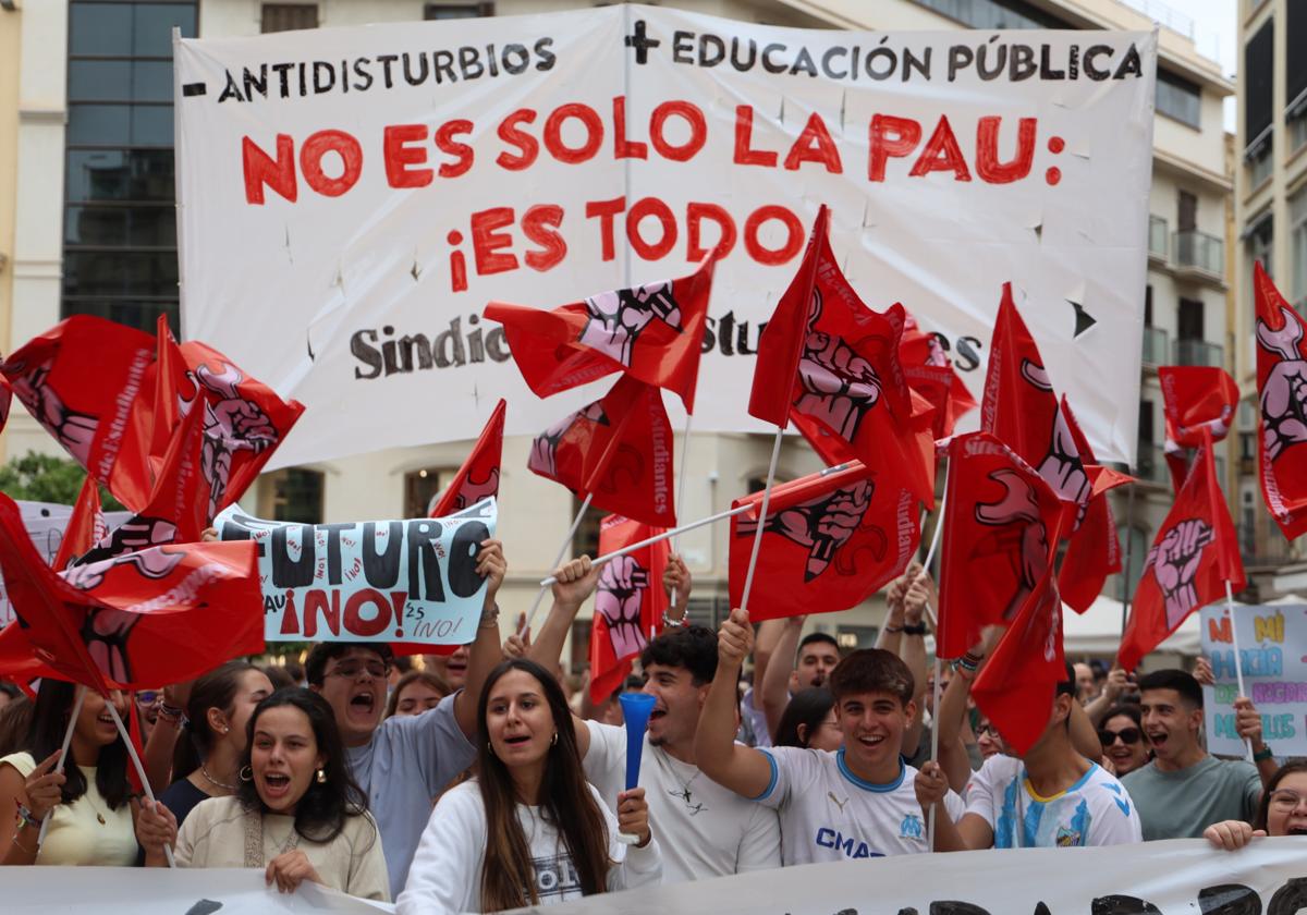 Estudiantes malagueños se suman a las protestas convocadas a nivel nacional.