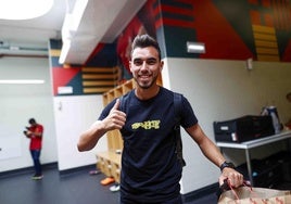 Ricardo Horta, durante una concentración con la selección portugués.