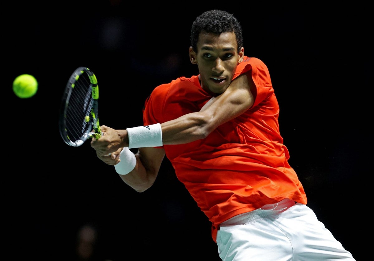 Felix Auger-Aliassime, en la fase de grupos de la Copa Davis, con Canadá.