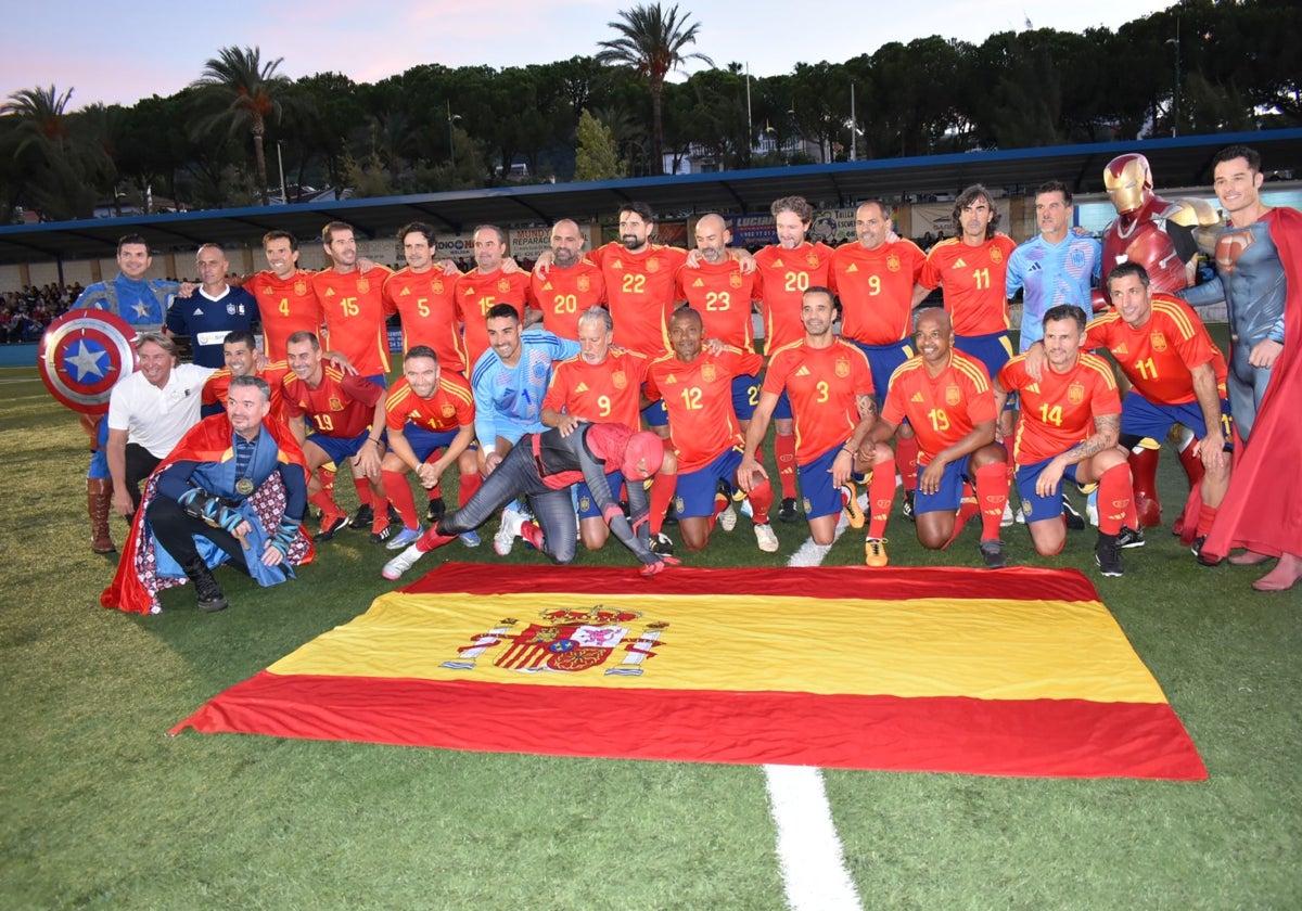 La alineación de Leyendas de la selección española este viernes.