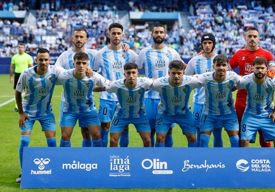 El once del Málaga frente al Eibar, del que salieron cinco de los siete malagueños que participaron en el partido.