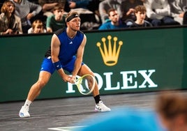 Alejandro Davidovich, en su último partido en 2024, ante O'Connell en la fase previa de Paris-Bercy.