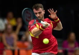 Pedro Martínez, en un partido con España.