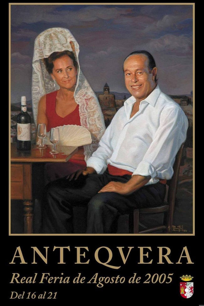 La obra montada como cartel de la Feria de Agosto de Antequera de 2005.