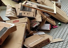 Vista de la acumulación de basura en la calle Gordon.