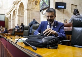 Fernández-Pacheco, poco antes de iniciarse el pleno.