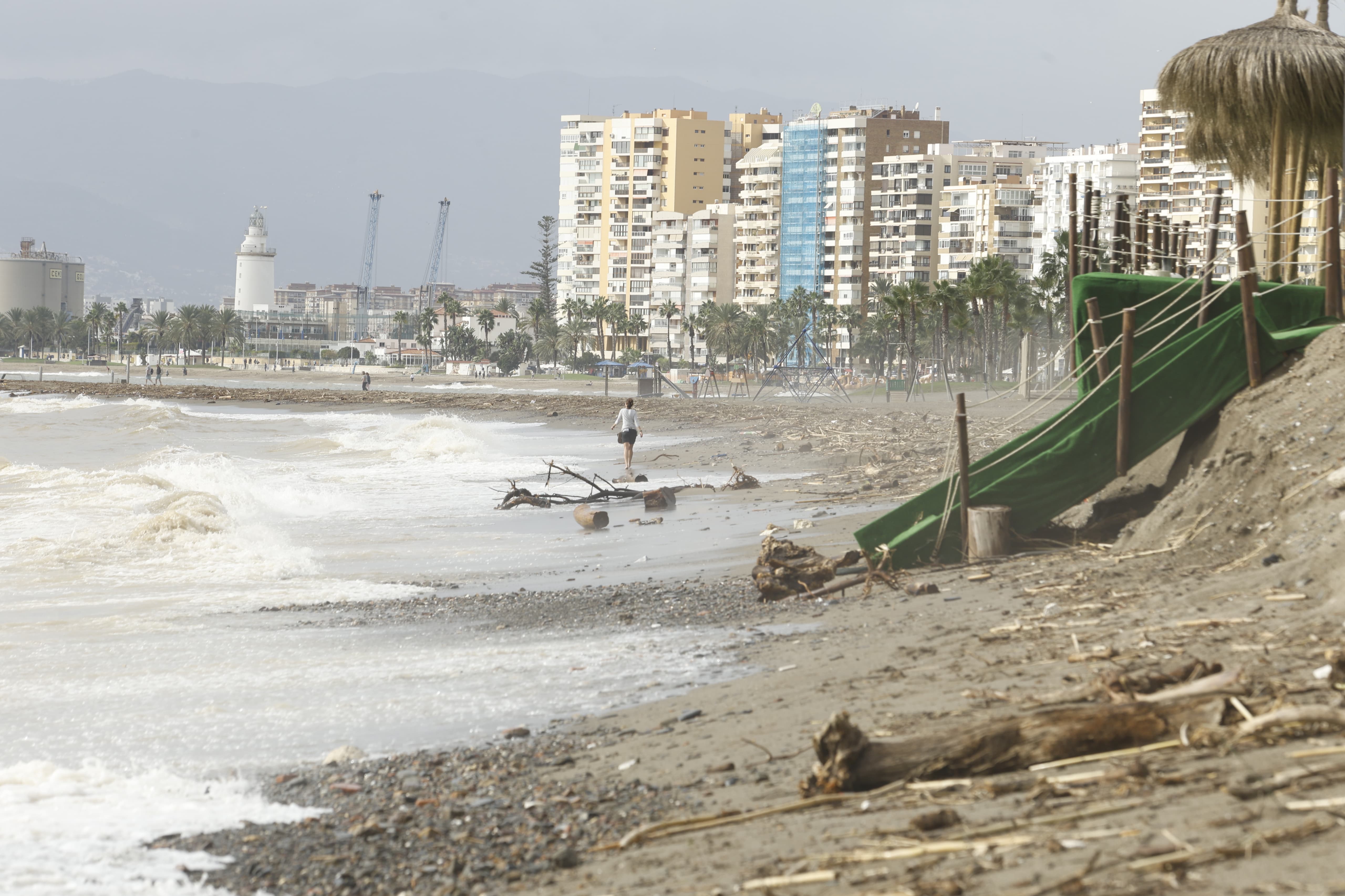 Pedregalejo tras las fuertes lluvias