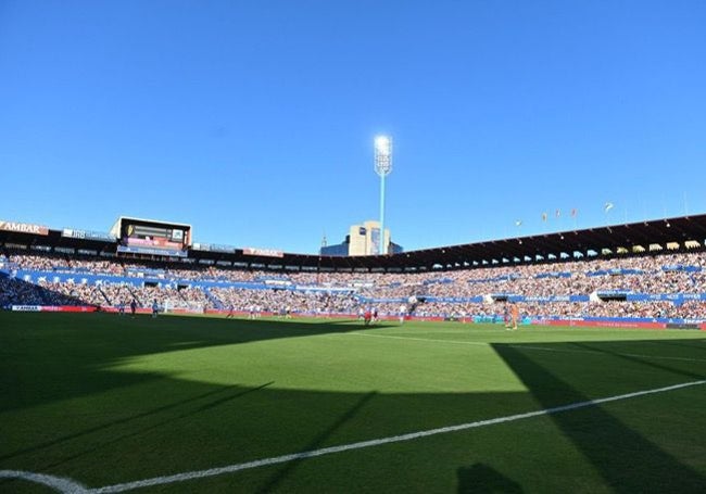 La Romareda, estadio del Zaragoza, que ya se encuentra en obras para el Mundial de 2030.