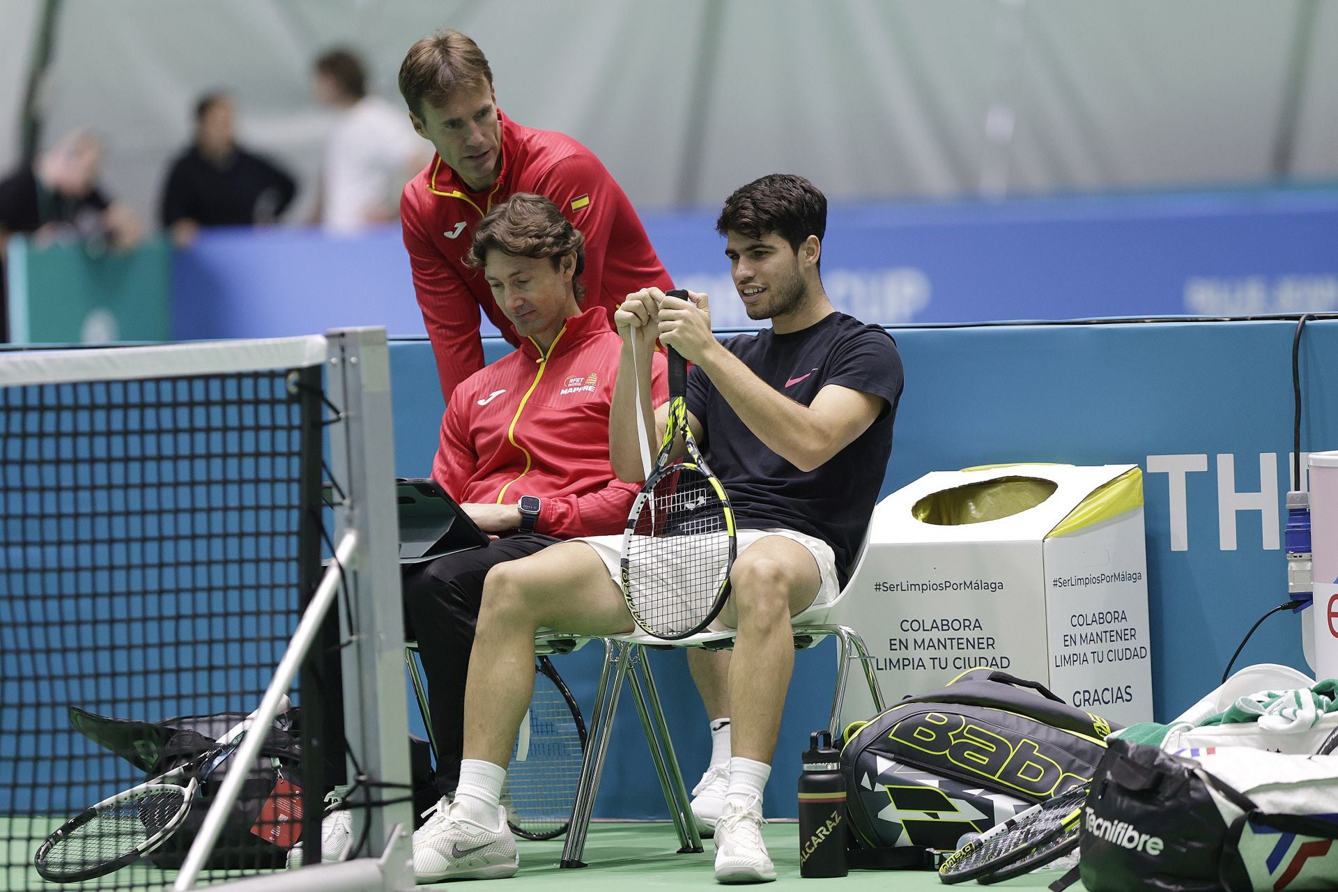 Nadal y Alcaraz, juntos en Málaga: España ya se entrena al completo para la Davis