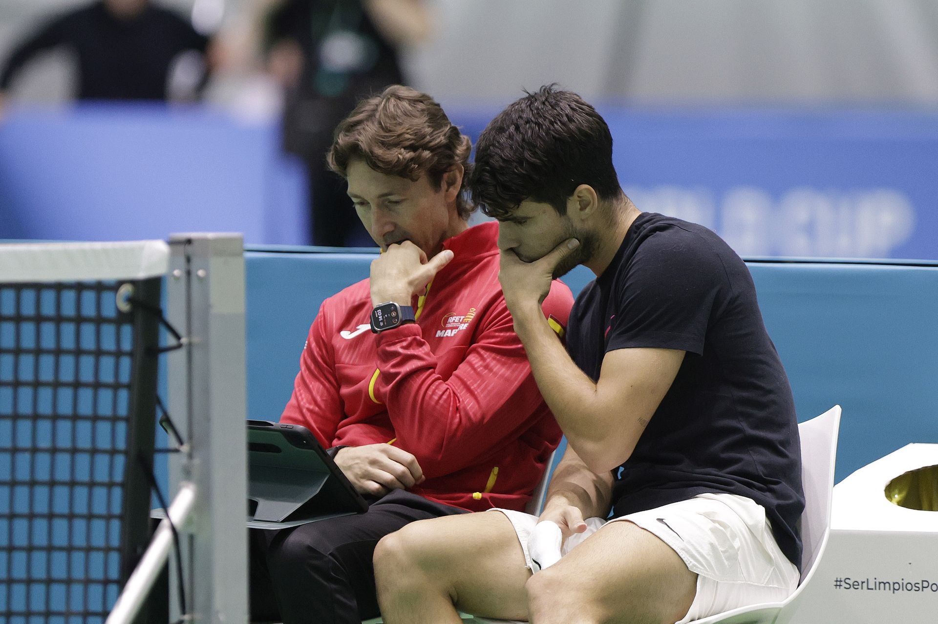 Nadal y Alcaraz, juntos en Málaga: España ya se entrena al completo para la Davis