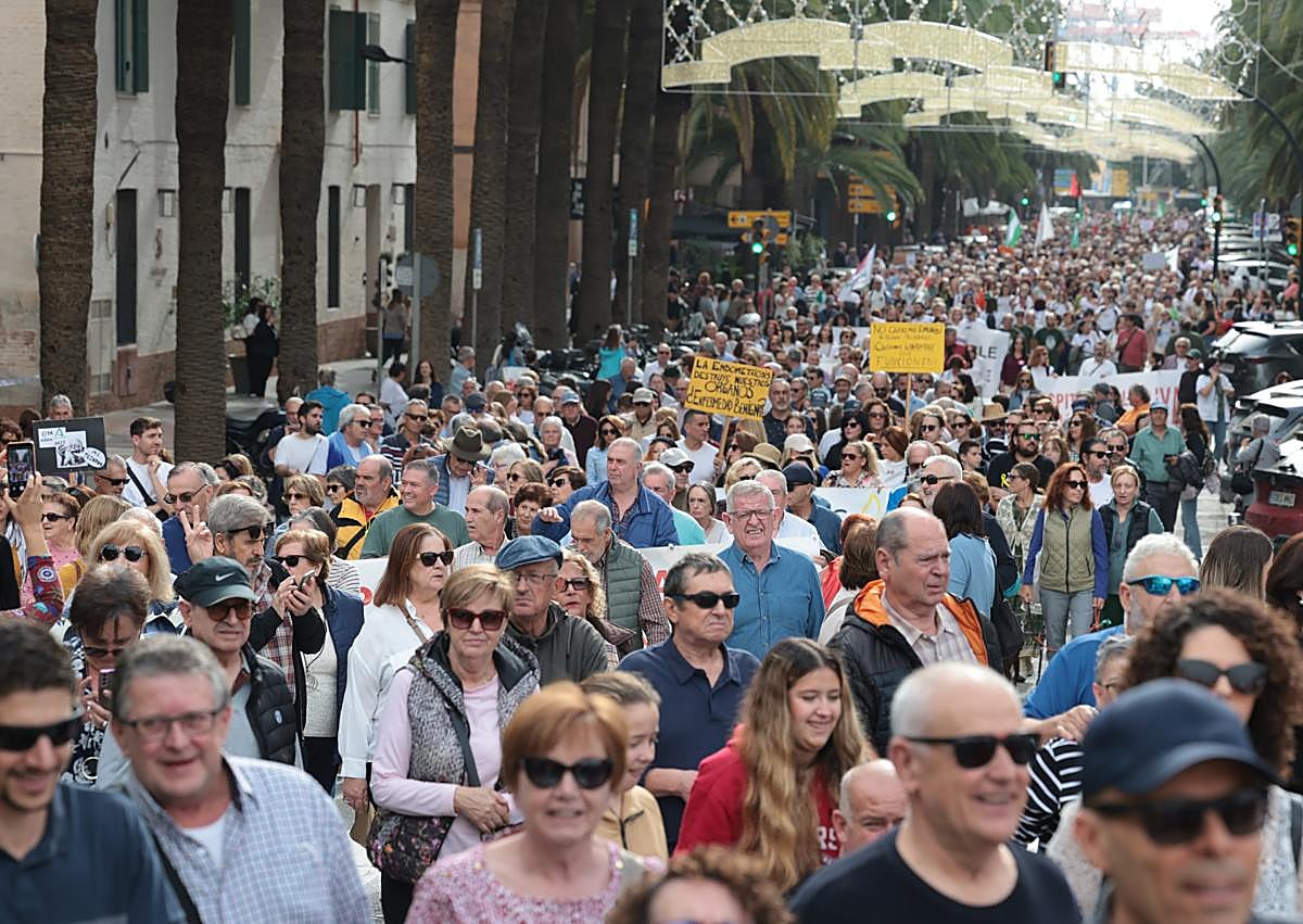 Imagen secundaria 1 - Málaga se suma a la marcha andaluza contra el «deterioro» de la sanidad pública