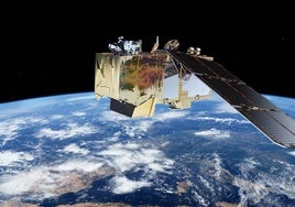 Imagen de Sentinel 2 orbitando alrededor de la Tierra.